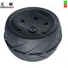 6.5×12" Grain Drill Gauge Wheel Assembly with Rubber Tire and Nylon Halves