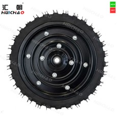 12.8×2" Precision Press Wheel Assembly with Metal Rim and Rubber Tire